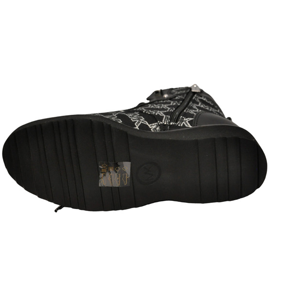 Michael Kors Trudy MK Signature Outline Jacquard Lace Up Boot Black Nib - Picture 5 of 5